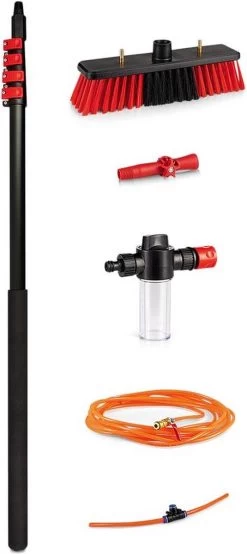 Merkloos Telescoopsteel Ramenwassen 4,6M - Met Borstel & Waterdoorvoer - Voor Ramen - Watertoevoer - Borstel -Schoonmaakproducten Winkel 535x1200