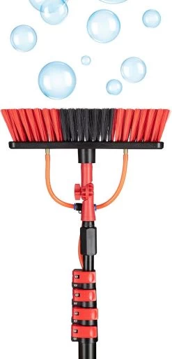 Umuzi Cleaning Telescopische Waterborstel - Uitschuifbare Schrobborstel Voor Ramen, Gevel En Huis - 1,3 Tot 4,6 Meter - Reiniger Met 4 Uitschuifbare Delen - Zeepdispenser Met Doseerknop -Schoonmaakproducten Winkel 578x1200 1