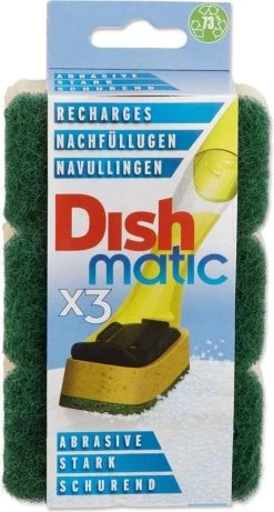 Dishmatic Schuursponsjes Navulling | 3 Stuks | Voor Afwasborstel Met Zeep Dispenser -Schoonmaakproducten Winkel 643x1200 1