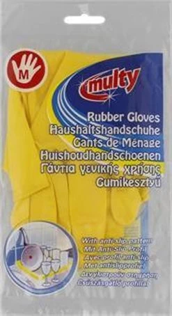 Multy Luxe Huishoudhandschoenen Maat M - Natuurlatex Met Katoenen Vlokvoering - Anti Slip - Rubberen Handschoenen - Waterdicht - Natuurlijk Latex - Maat M -Schoonmaakproducten Winkel 653x1200