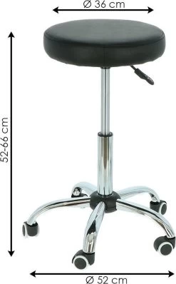 Alora Tabouret Op Wielen - Zadelkruk - Zwart - Kruk – Kapperskruk - Draaikruk - Werkkruk - Verstelbaar -Schoonmaakproducten Winkel 745x1200