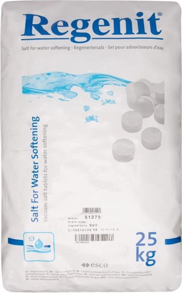 Regent 2 Zakken Regeneratiezout - Ontkalkingsmiddel - 25kg Per Zak - Waterontharder 3 Regent 2 Zakken Regeneratiezout - Ontkalkingsmiddel - 25kg Per Zak - Waterontharder