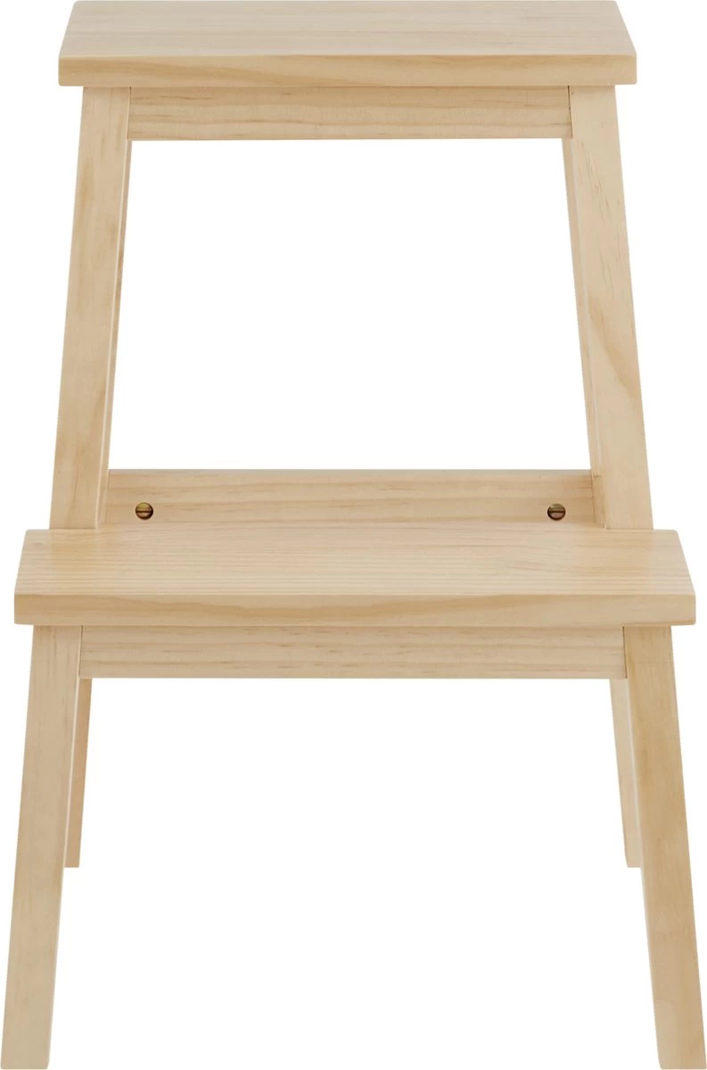 Houten Opstapje - Krukje Met 2 Niveaus - Bruin 5 Houten Opstapje - Krukje Met 2 Niveaus - Bruin - Afbeelding 3