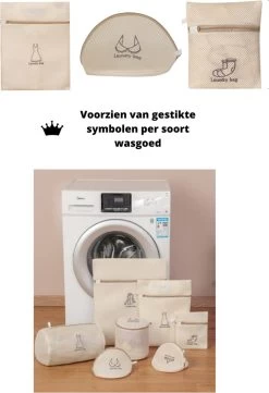 V&P Black Crown Waszakken Set Met Rits - Wasnet - Waszak - Waszakken Set Van 7 Voor Wasgoed - Waszakje Lingerie - Waszak Bh - Divers Delicaat Wasgoed - Wasnet Groot - Wasmachine Zakjes - Laundry Bag Set -Schoonmaakproducten Winkel 821x1200