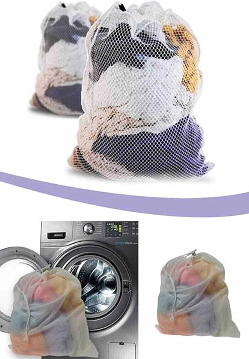 Wasnet Waszak - Groot - XL - 60 X 80 CM - Wit - Treksysteem - Trekbandsluiting - Polyester - Laundry Bag 5 Wasnet Waszak - Groot - XL - 60 X 80 CM - Wit - Treksysteem - Trekbandsluiting - Polyester - Laundry Bag - Afbeelding 3