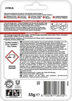 Glorix Power 5 Toiletblokken - Citroen - 9 Stuks - Voordeelverpakking -Schoonmaakproducten Winkel 860x1200