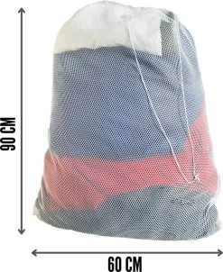 Orange85 Waszak - Groot - XL - 60 X 90 CM - Wit - Treksysteem - Trekbandsluiting - Polyester - Wasnet - Laundry Bag - Voor Kleding -Schoonmaakproducten Winkel 981x1200