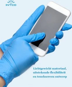 Intco Nitril Handschoenen - 100 Stuks Nitril Wegwerp Handschoenen - Poedervrij, Latexvrij - Onderzoekshandschoenen - Maat: M - Blauw -Schoonmaakproducten Winkel 992x1200