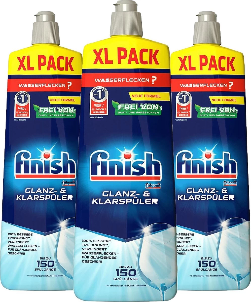 Finish Naspoelmiddel Glansspoelmiddel Regular Vaatwasmiddel - 3x 750 Ml 3 Finish Naspoelmiddel Glansspoelmiddel Regular Vaatwasmiddel - 3x 750 Ml